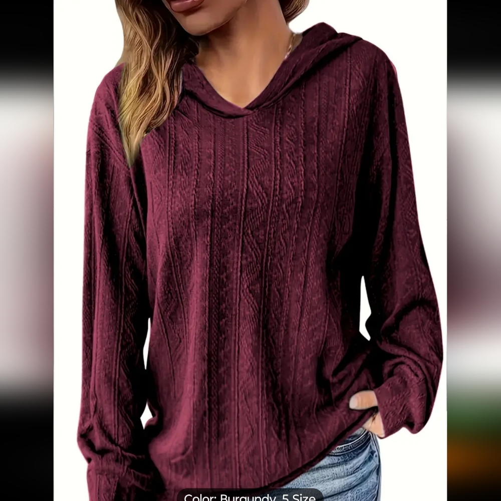 New XL Burgundy Flowy Sweatshirt